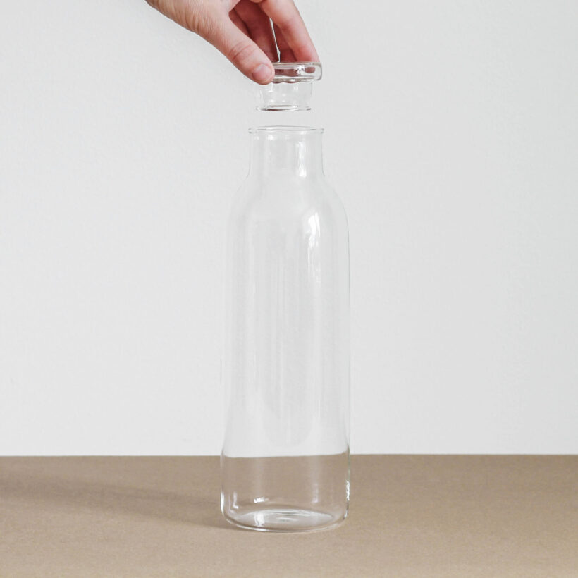 1L glass carafe with cap available in Artifex Living shop.
