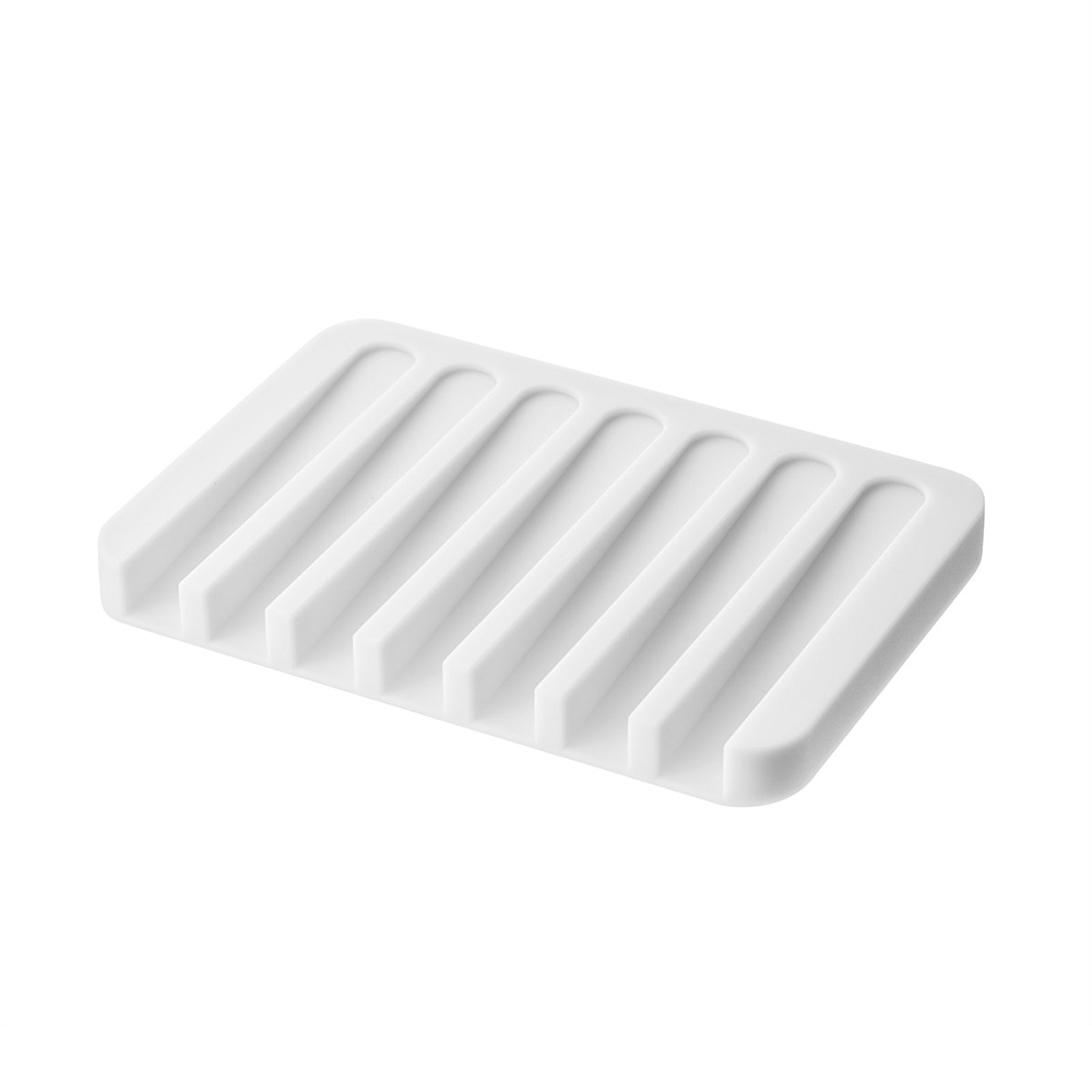 Flow Silicone Soap Tray - white