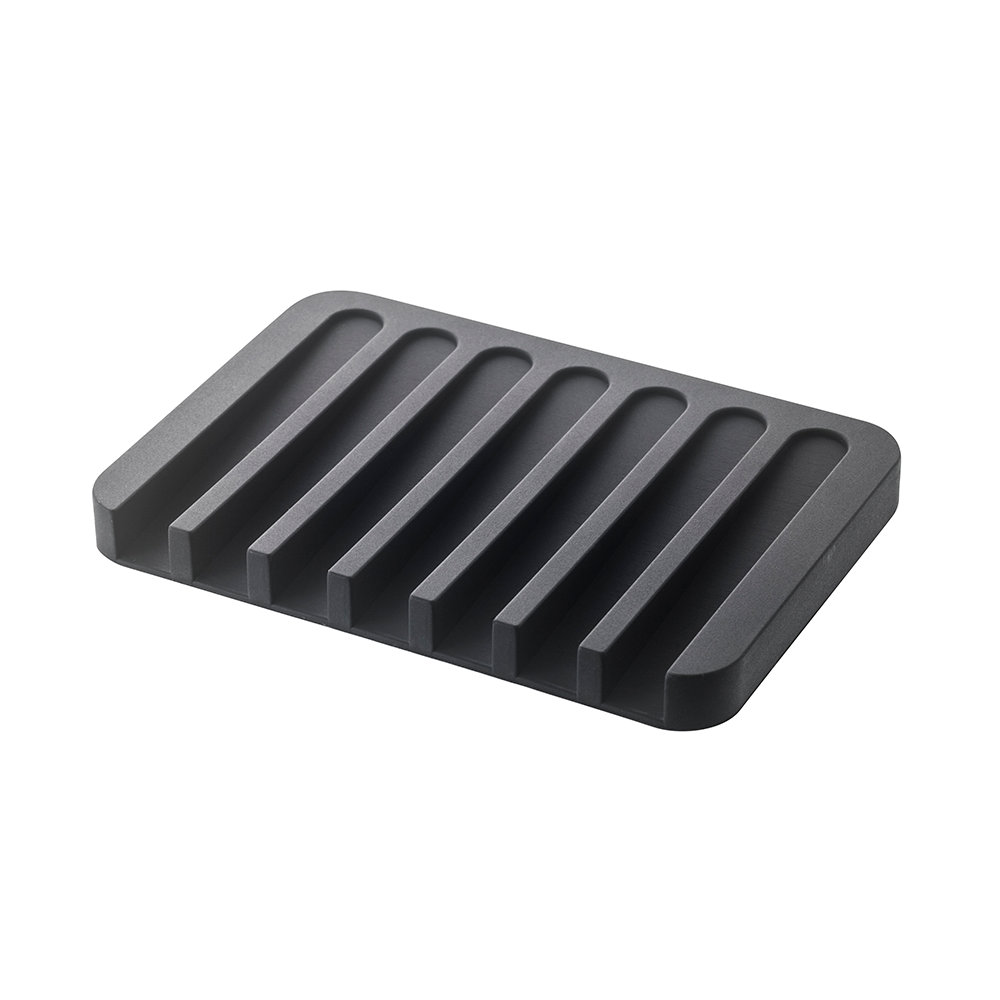 Flow Silicone Soap Tray - black