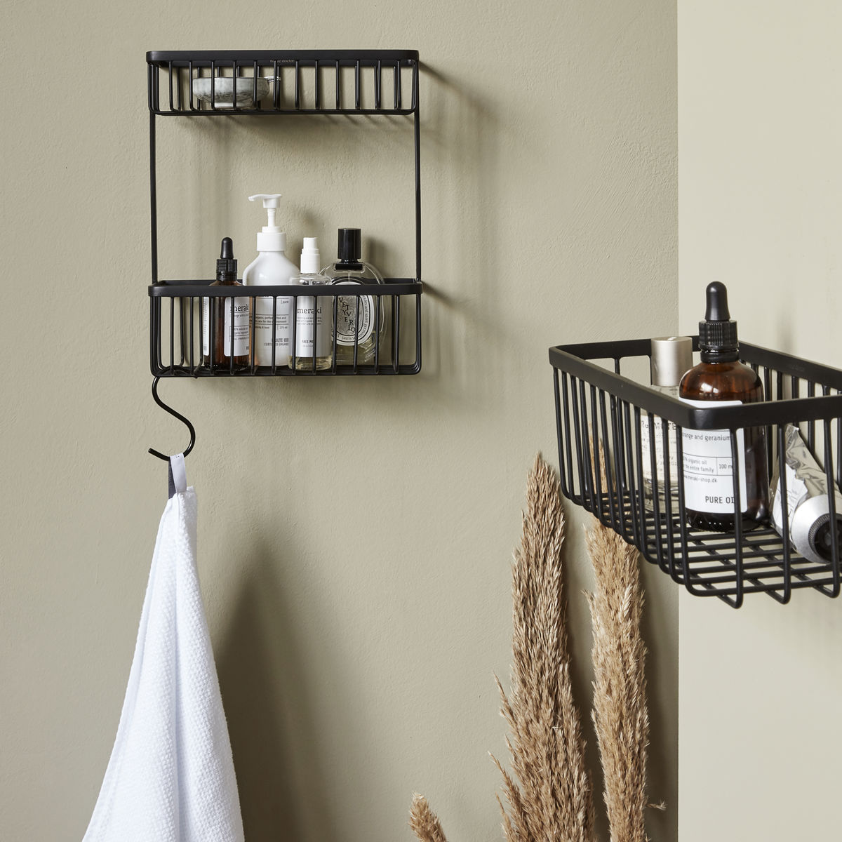 Bath basket shelf – black