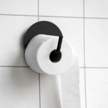 Lihtne WC-paberihoidja seinale musta värvi
