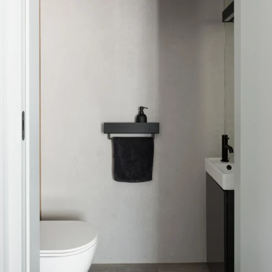 Duširiiul: vannitoariiul rätikuhoidjaga Vasca 40 cm matt must