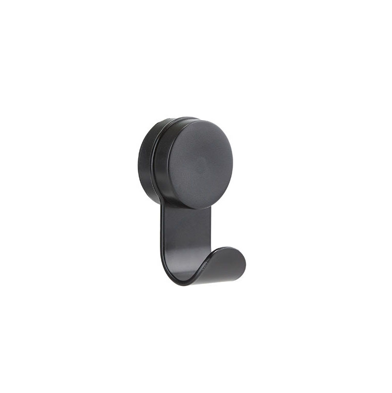 Puck Single Hook with suction cup – black